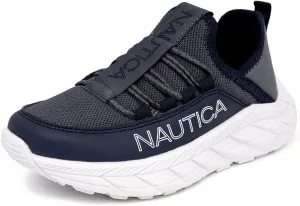 Nautica Kids Athletic Slip-On Sneakers - Comfortable Bungee Running Shoes for Boys and Girls - Stylish and Supportive Footwear for Active Kids (Big Kid/Little Kid/Toddler)