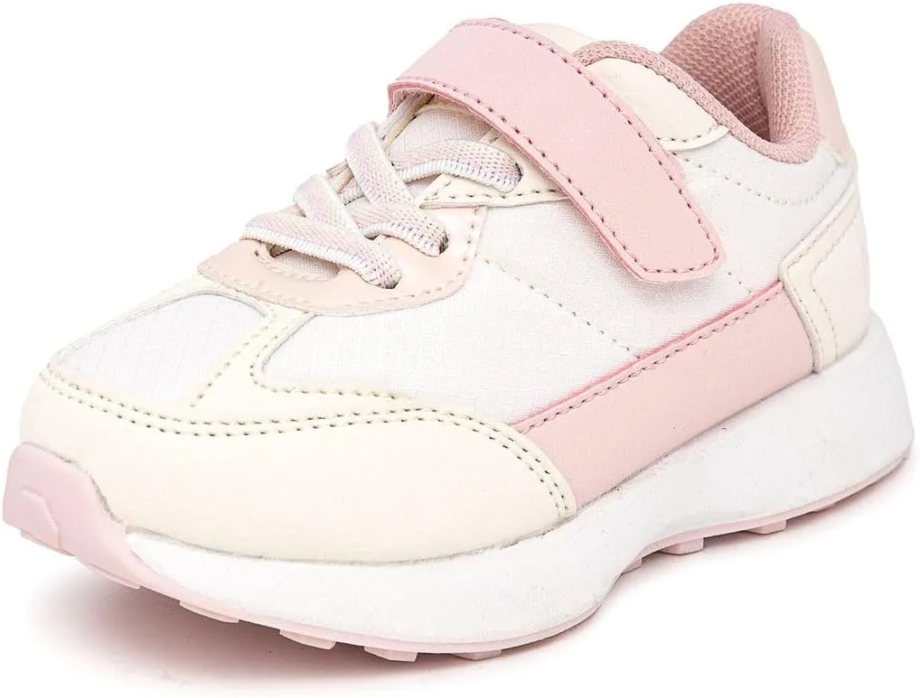Nautica Kids Girls Athletic Sneakers - Comfortable Running Shoes with Adjustable Hook-and-Loop Strap, Toddler/Little Kid Sizes