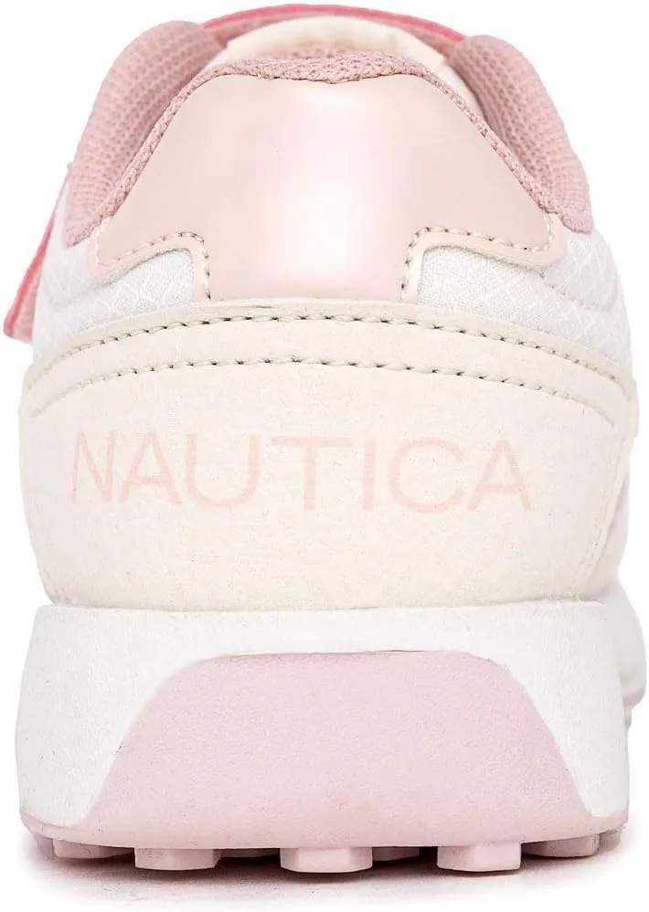 Nautica Kids Girls Athletic Sneakers - Comfortable Running Shoes with Adjustable Hook-and-Loop Strap, Toddler/Little Kid Sizes