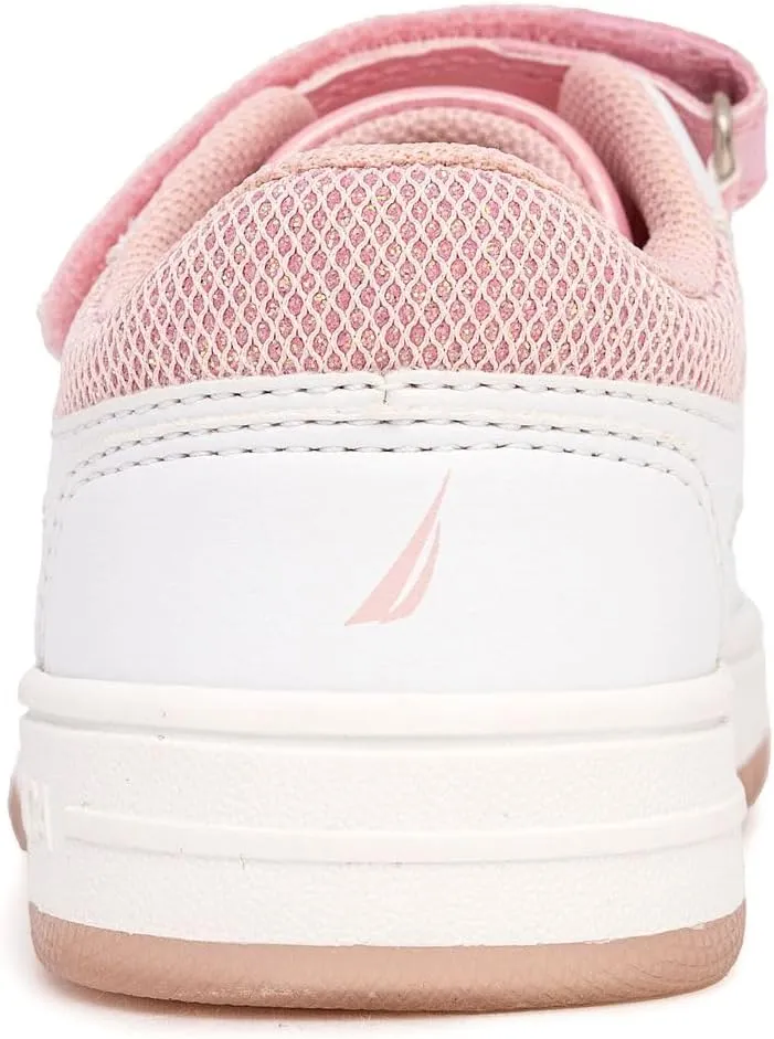 Nautica Kids Girls Sneakers with Adjustable Strap and Bungee Straps | Comfortable Casual Shoes (Toddler/Little Kid)