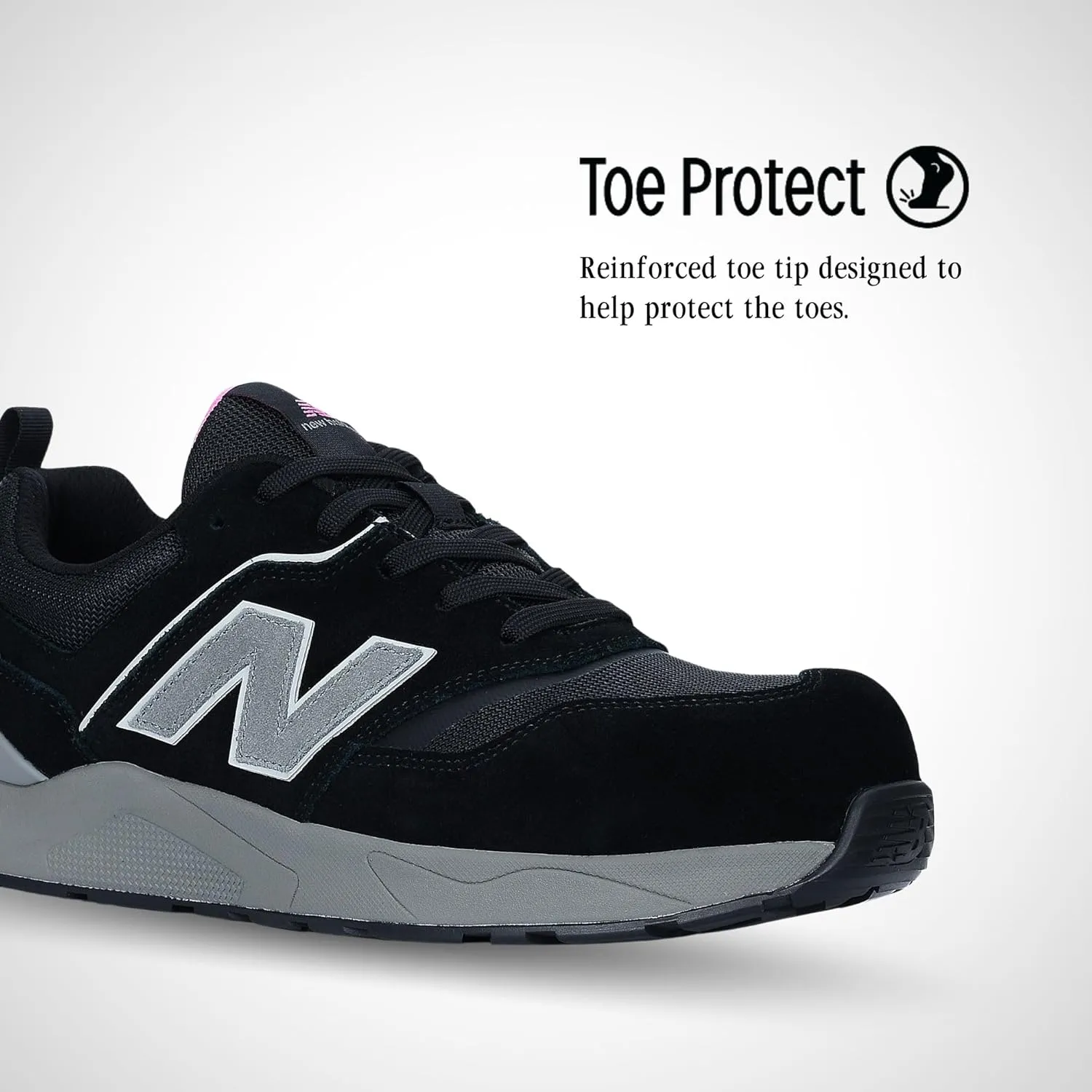 New Balance Elite Lite Electrical Hazard Women's Medium Composite Toe, Industrial Work Shoe Lightweight & Slip Resistant, Black Rose, 9
