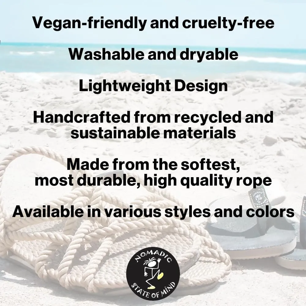 Nomadic State of Mind Moses Cork Footbed Sandals, Arch Support Slip-On Slides, Double Buckle Adjustable Rope Straps, Sustainable Lightweight Shoes, Men Women Unisex