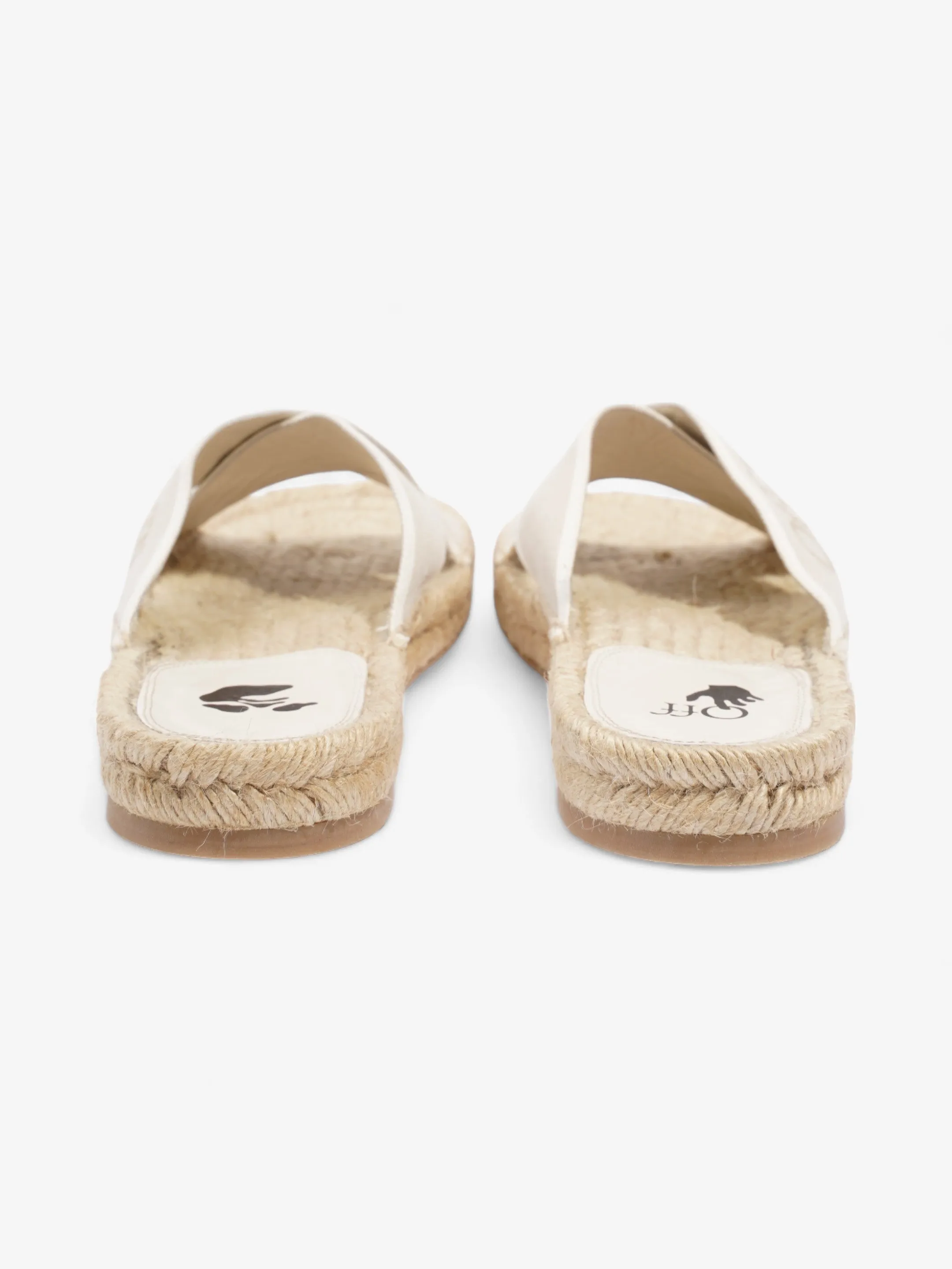 Off White Criss Cross Espadrilles Slide White / Beige Cotton EU 39 UK 6