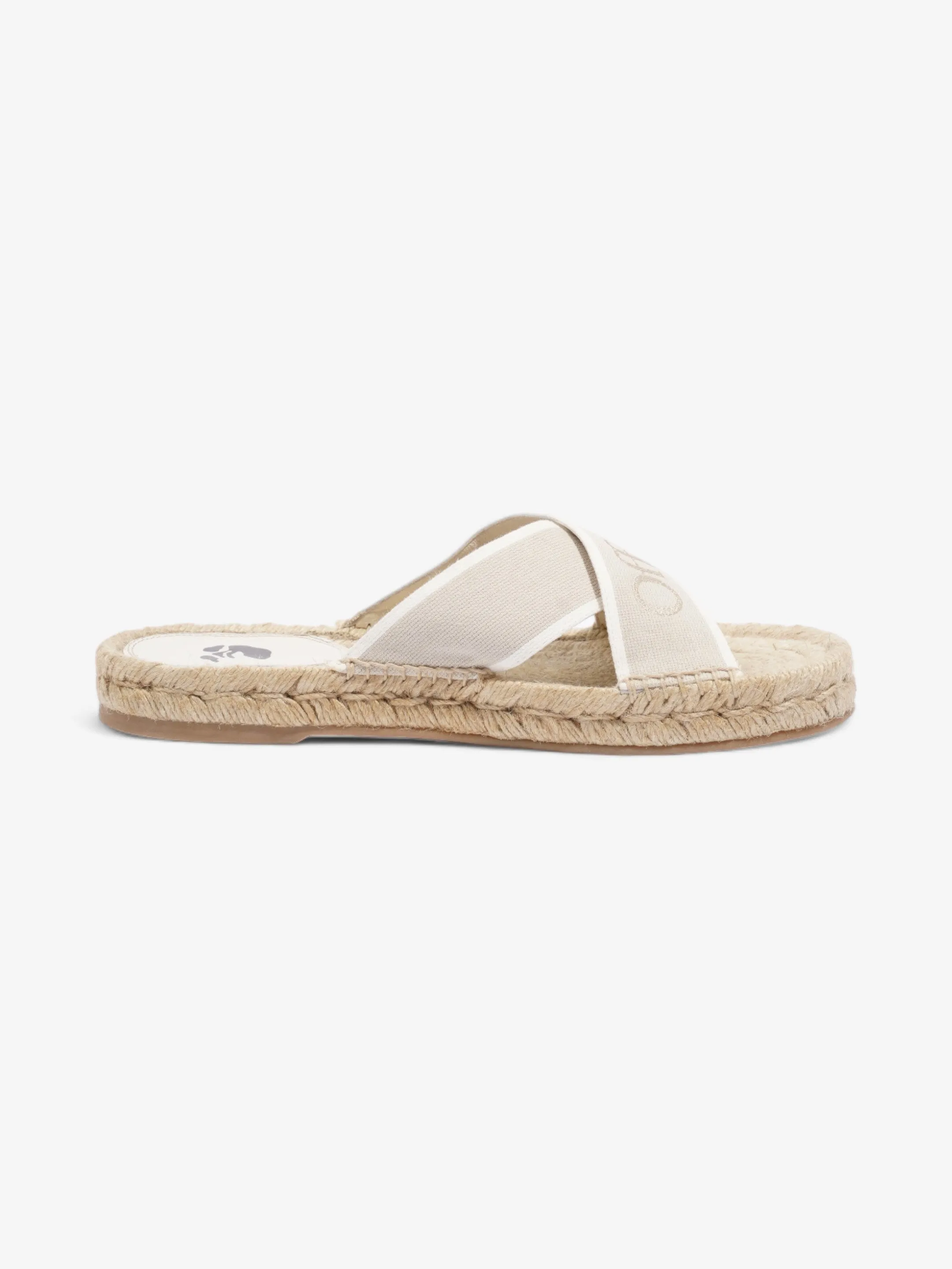 Off White Criss Cross Espadrilles Slide White / Beige Cotton EU 39 UK 6
