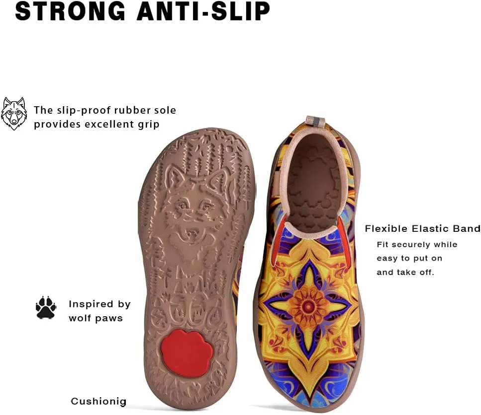 Onehorse Women's Mandala Painted Shoes Walking Travel Casual Loafers Slip On Sneakers