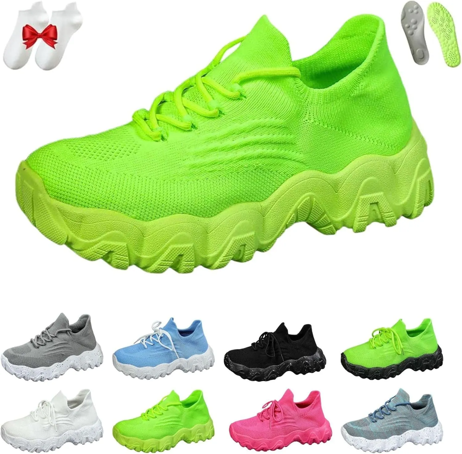 Ortho Pro Women's Breathable Mesh Orthopedic Sneakers, Non-Slip Work Shoes for Women, Lace-Up, Flat Heel, Round Toe, Casual, Running, Jogging, Adult, US Size