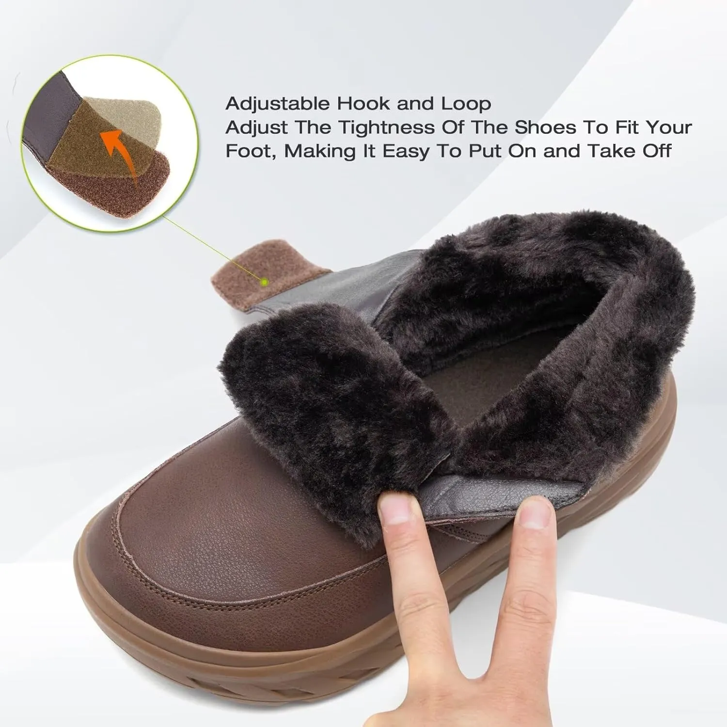 OrthoComfoot Women's Orthopedic Wide Leather Winter Ankle Boots: Comfortable Diabetic Arch Support Dress Shoes for Plantar Fasciitis, Casual Hook and Loop Walking Shoes for Foot and Heel Pain