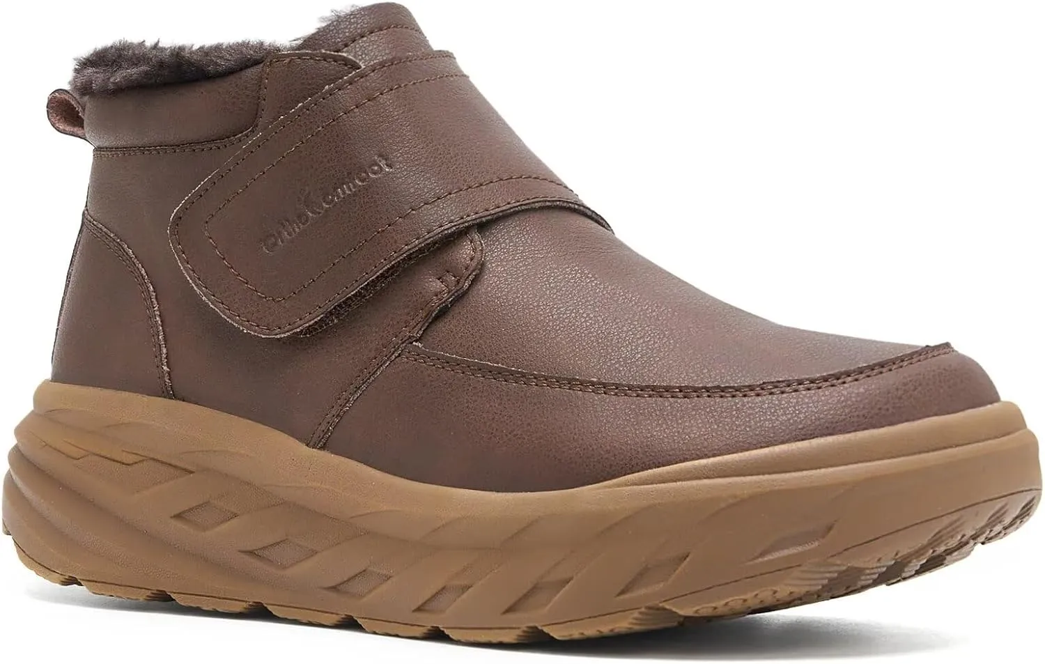 OrthoComfoot Women's Orthopedic Wide Leather Winter Ankle Boots: Comfortable Diabetic Arch Support Dress Shoes for Plantar Fasciitis, Casual Hook and Loop Walking Shoes for Foot and Heel Pain