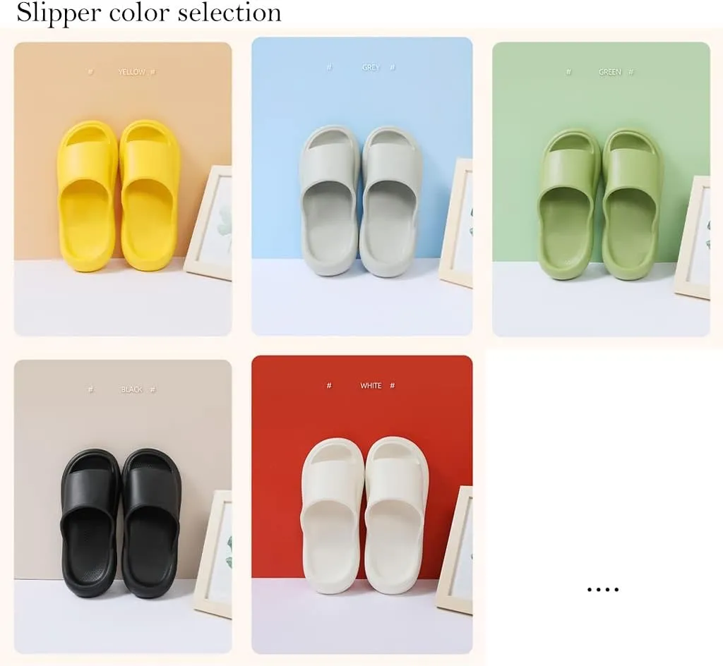Pillow Slippers Cloud Slides for Men and Women Shower Platform Sandals House Slippers EVA Quick Dry Open Toe Spa Non-Slip Bedroom Bathroom Home Indoor and Outdoor Summer Sandals Slip On