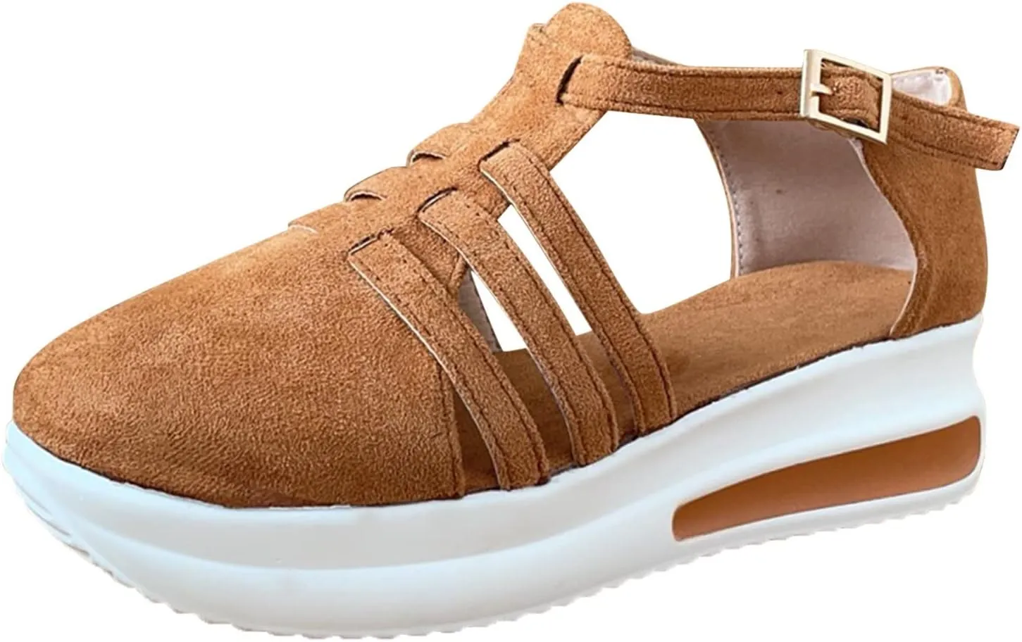 Platform Sandals Women Wedge Backstrap Cork Sole Casual Summer Slides Non-Slip Rubber Outsole 2025 Spring and Summer Vacation