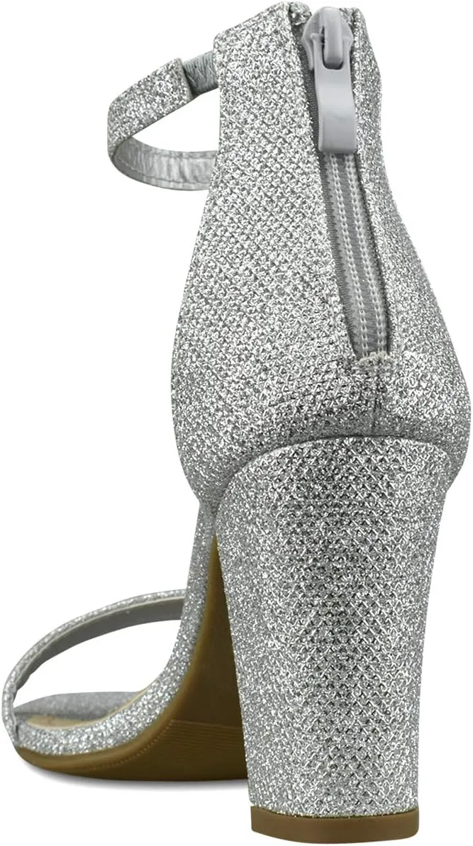 Premier Standard - Women's Strappy Chunky Block High Heel - Formal, Wedding, Party Simple Classic Pump