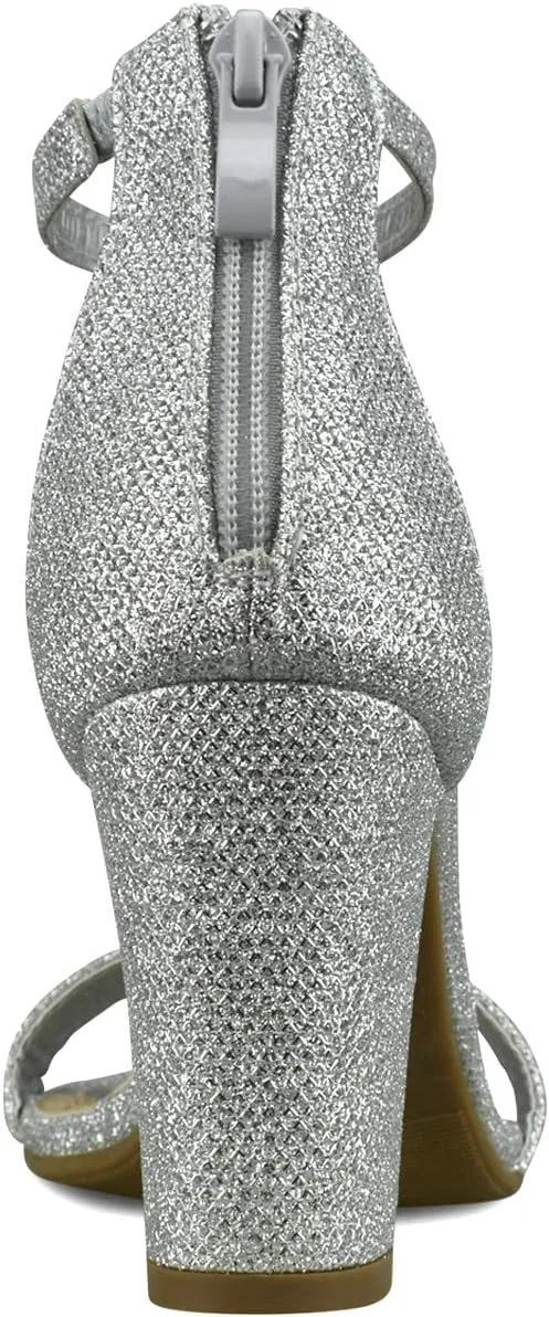 Premier Standard - Women's Strappy Chunky Block High Heel - Formal, Wedding, Party Simple Classic Pump