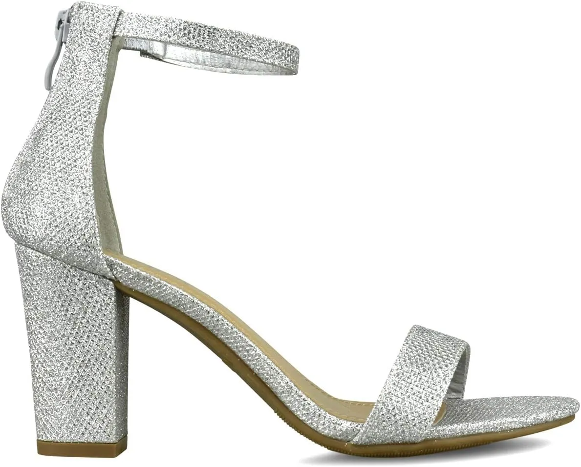 Premier Standard - Women's Strappy Chunky Block High Heel - Formal, Wedding, Party Simple Classic Pump
