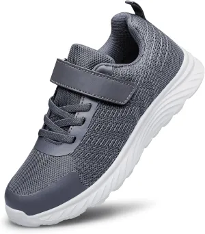 Raoendis Boys Girls Shoes Sneakers Slip on Athletic Tennis Walking Shoes Dark Grey
