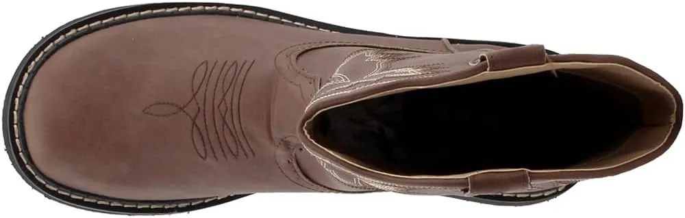 ROPER Womens Chunk Rider Embroidery Round Toe Casual Boots Ankle Low Heel 1-2" - Brown