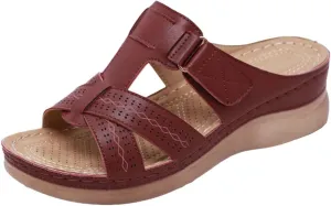 Rungion Women's Wedge Sandals Platform Slide Shose Crisscross Dressy Mules Summer Beach Walking Adjustable Strap Heels Sandals