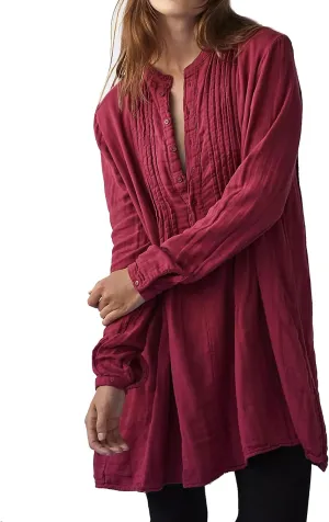 R.Vivimos Women's Tunic Dress Fall Cotton Button Down Long Sleeves Casual Mini Shirt Dress