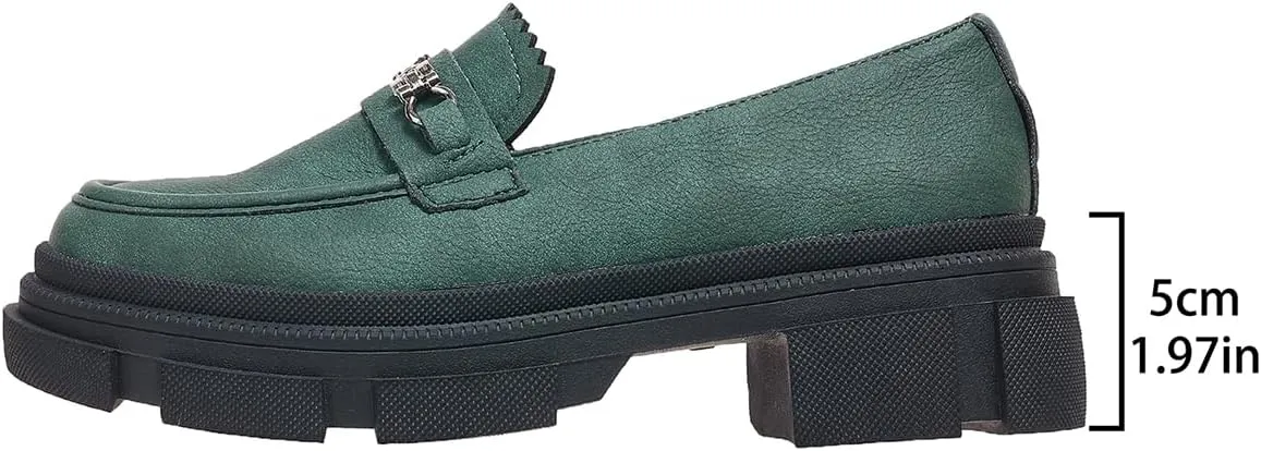 SACFOF Loafers for Women Platform Chunky Comfortable Slip-On Womens Loafers Fashion Business Work Dressy Casual Shoes