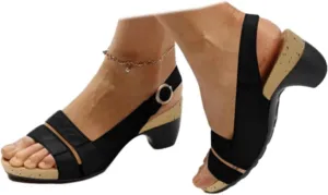 SACFOF Womens Peep Toe Chunky Block Heel Ankle Strap Shoes Low Block Heels Pump Wedding SDress Sandals