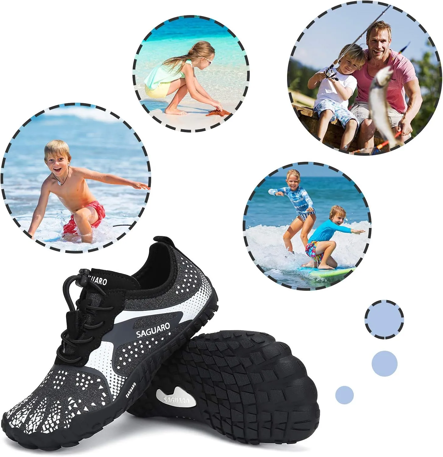 SAGUARO Kids' Barefoot Shoes Boys Girls Quick Dry Aqua Athletic Sneakers Lightweight Sport Footwear Toddler Water Shoes