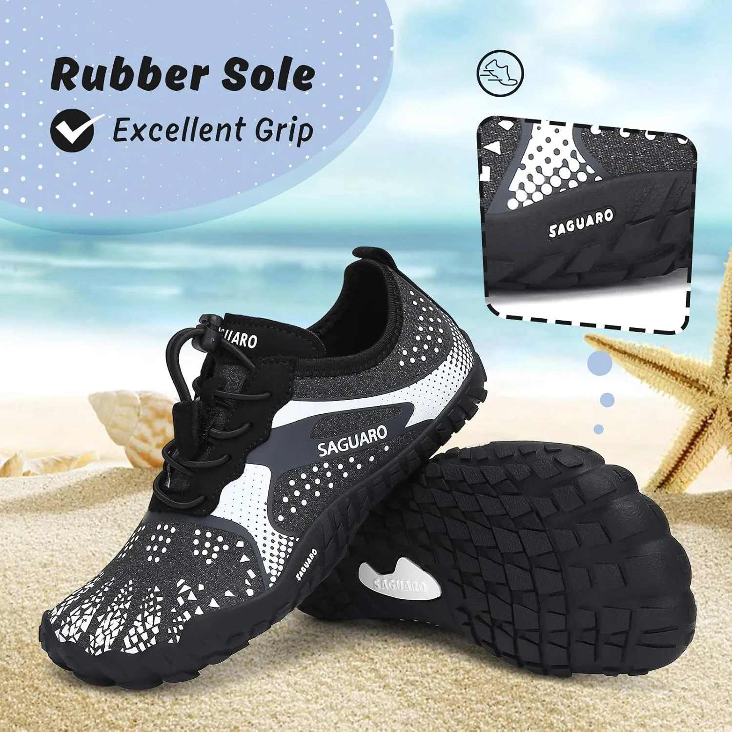 SAGUARO Kids' Barefoot Shoes Boys Girls Quick Dry Aqua Athletic Sneakers Lightweight Sport Footwear Toddler Water Shoes