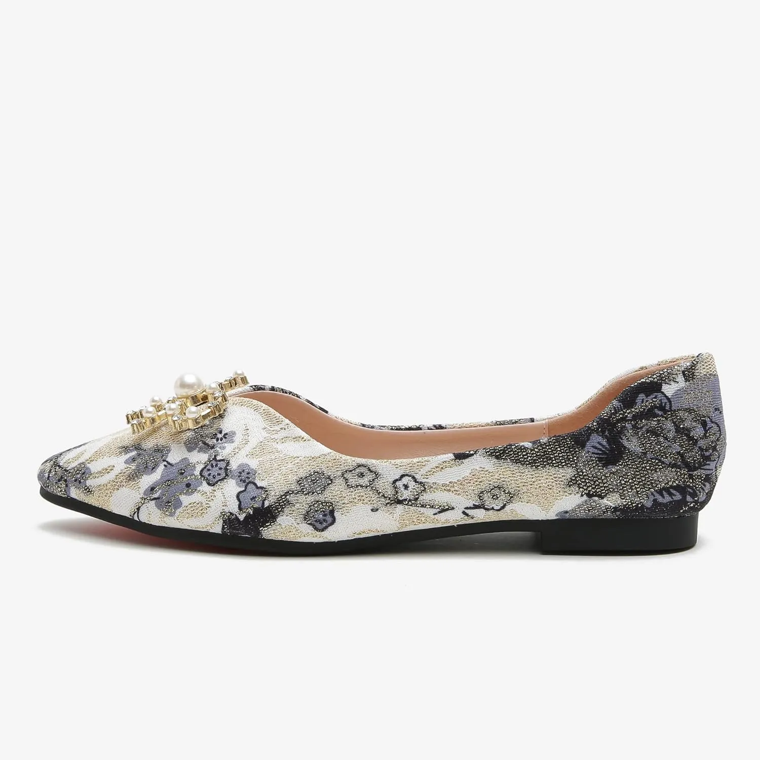 SAILING LU Bow-Knot Ballet Flats for Women Pointy Toe Sequins Dressy Shoes Womens Comfortable Slip on Loafers Light Weight