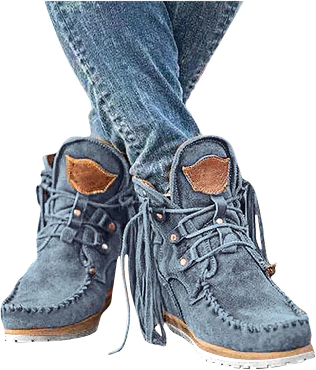 SBGMoSJ Ankle Boots Men Western White Ankle Boots Chunky Heel Womens Ankle Cowboy Boots Square Toe Suede Ankle Boots for Women Taupe Cowgirl Booties for Women Wide Calf
