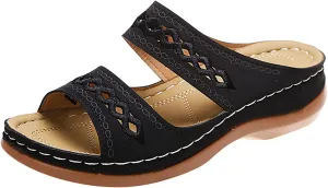 SBGMoSJ Diabetic Shoes for Women Wide Width Dress Orthopedic Working Shoes Woman Heeled Comfort Sandals Plantar Fasciitis Sandals Black Chunky Heels Open Toe Heels
