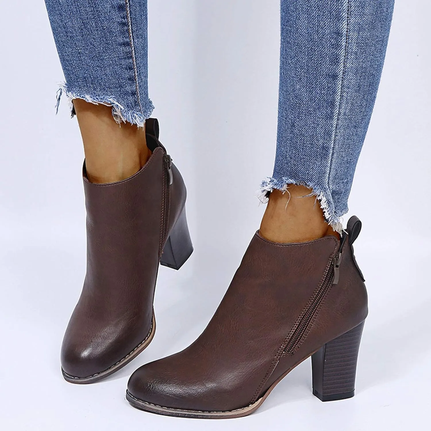 SBGMoSJ Womens Ankle Boots Low Heel Orthopedic Ankle Boots for Women Low Heel Comfort Womens Leather Ankle Boots Wide Width Wide Width Shoes for Women Mules Cowboy Boots for Women Booties Ankle