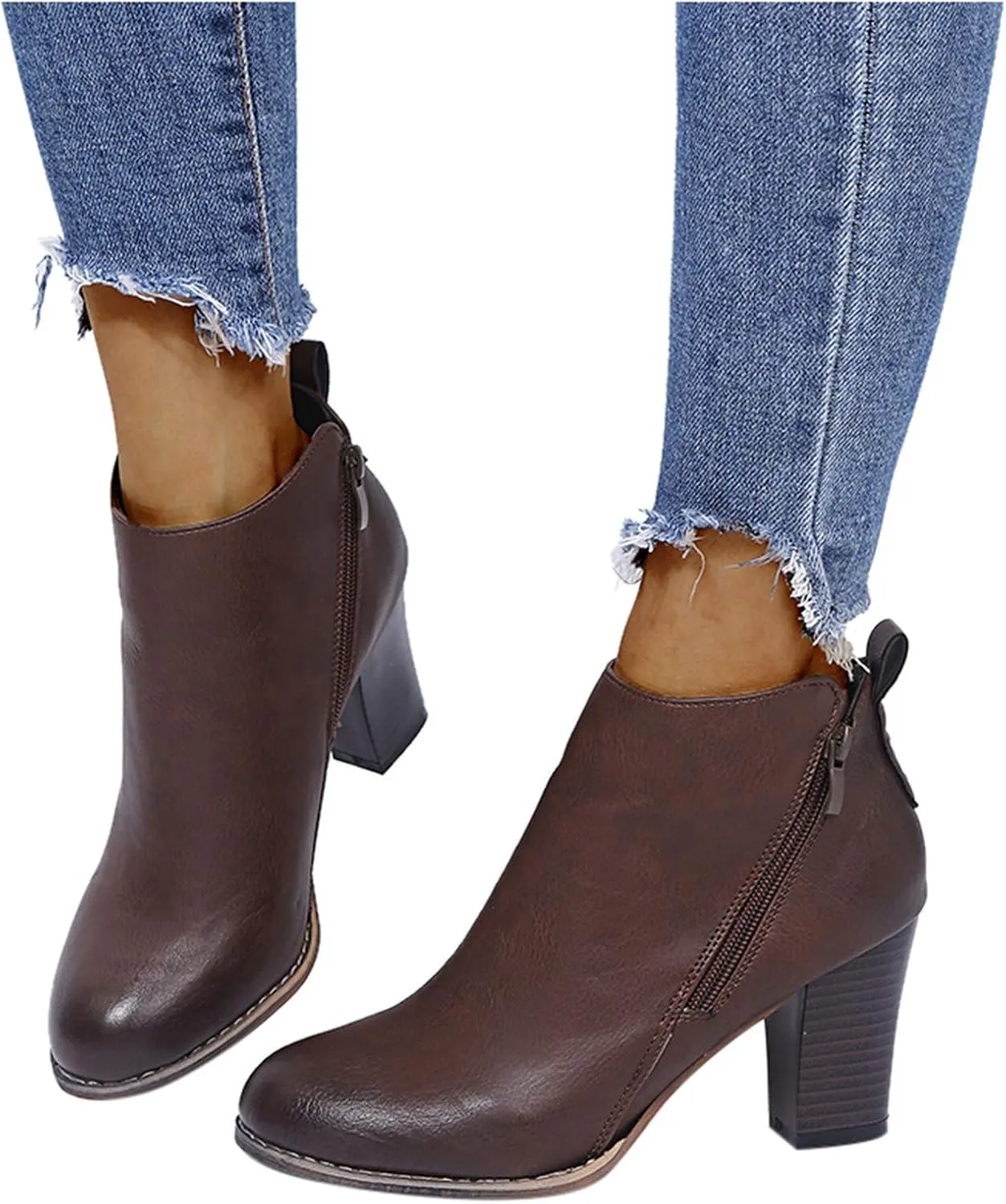 SBGMoSJ Womens Ankle Boots Low Heel Orthopedic Ankle Boots for Women Low Heel Comfort Womens Leather Ankle Boots Wide Width Wide Width Shoes for Women Mules Cowboy Boots for Women Booties Ankle
