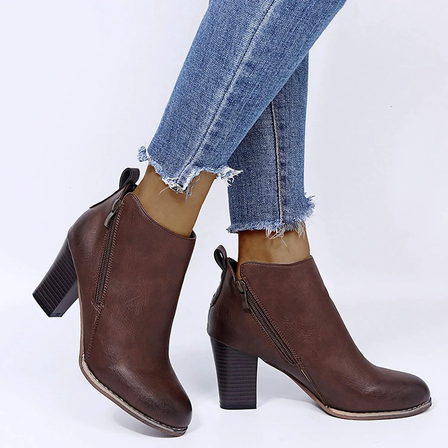 SBGMoSJ Womens Ankle Boots Low Heel Orthopedic Ankle Boots for Women Low Heel Comfort Womens Leather Ankle Boots Wide Width Wide Width Shoes for Women Mules Cowboy Boots for Women Booties Ankle