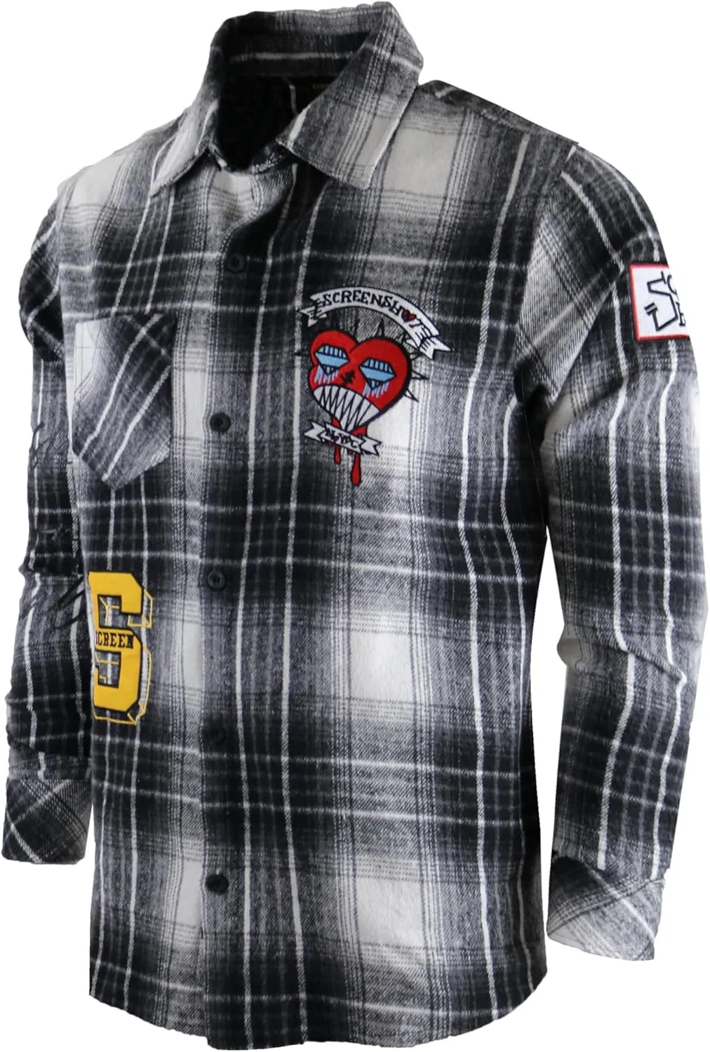 SCREENSHOT SHACKET 3202 Mens Casual Plaid Flannel Shacket Shirt Jacket Button Down Long Sleeve