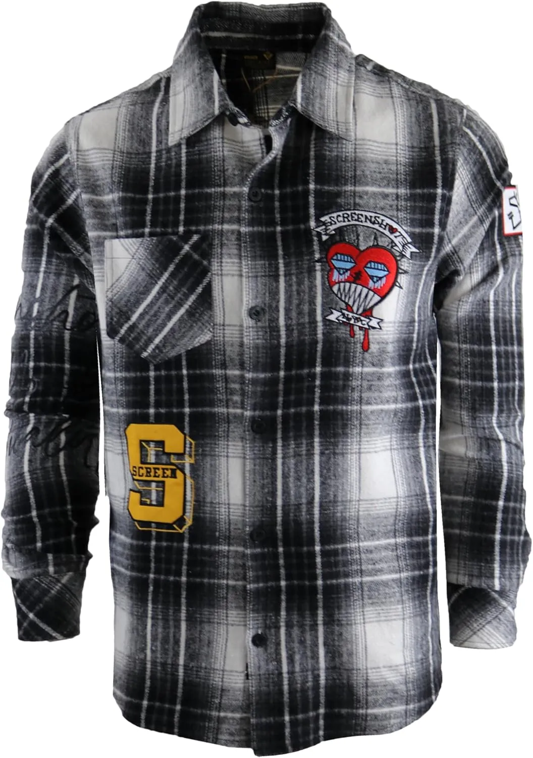 SCREENSHOT SHACKET 3202 Mens Casual Plaid Flannel Shacket Shirt Jacket Button Down Long Sleeve