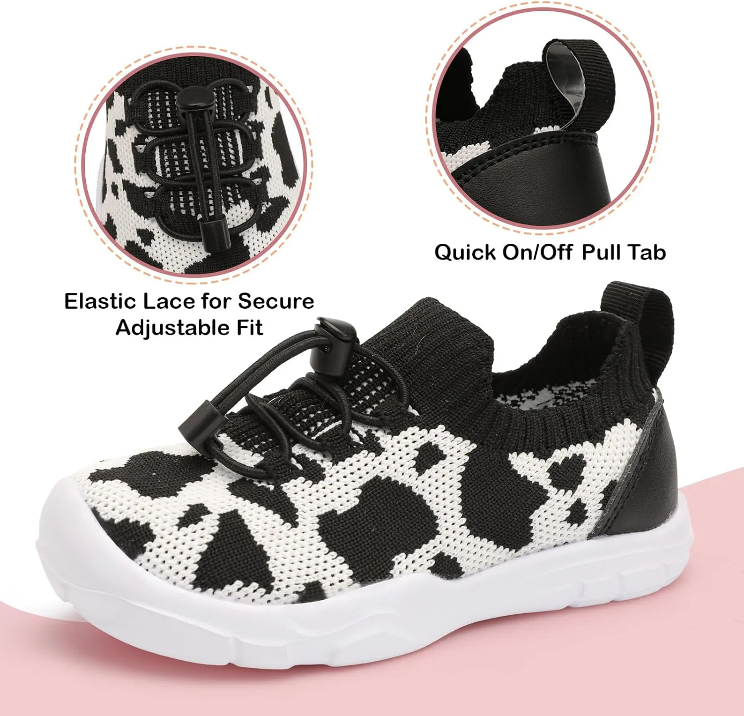Scurtain Toddler Shoes Boys Girls Tennis Shoes Kids Barefoot Shoes Slip on Sneakers Breathable Walking Running Shoes