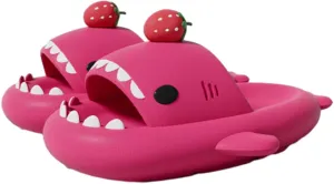 Shark Slides Strawberry, Cute Cartoon 3D Cloud Shark Slippers Shoes Sandals For Women Men