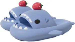Shark Slides Strawberry, Cute Cartoon 3D Cloud Shark Slippers Shoes Sandals For Women Men