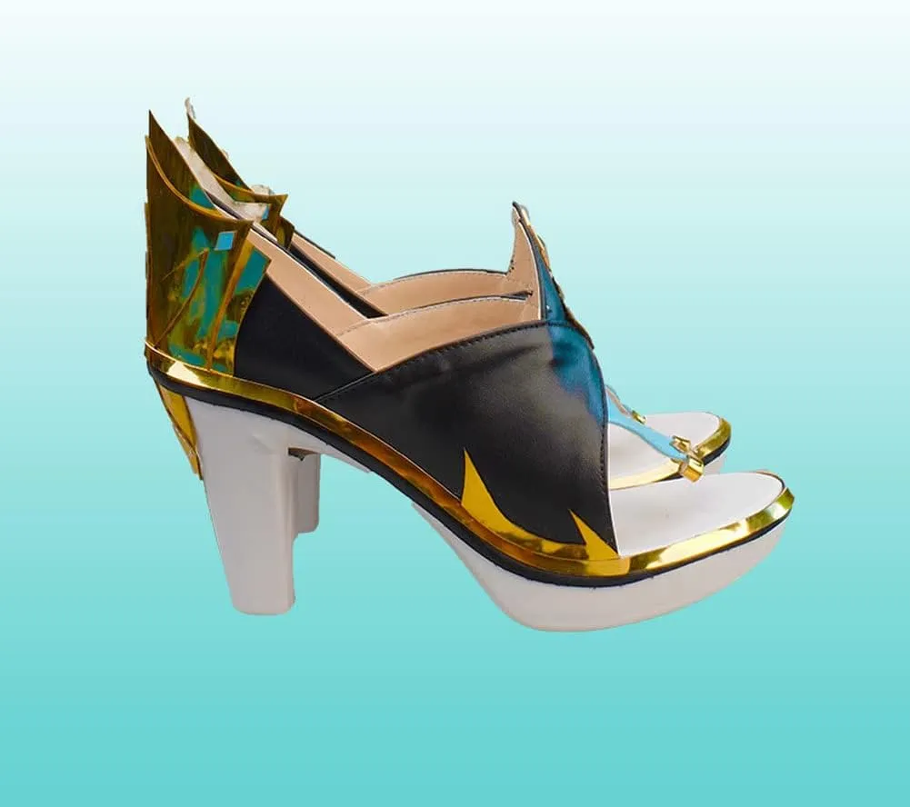 Shenhe Cosplay High Heel Shoes Boots Halloween Cosplay Costume Accessories