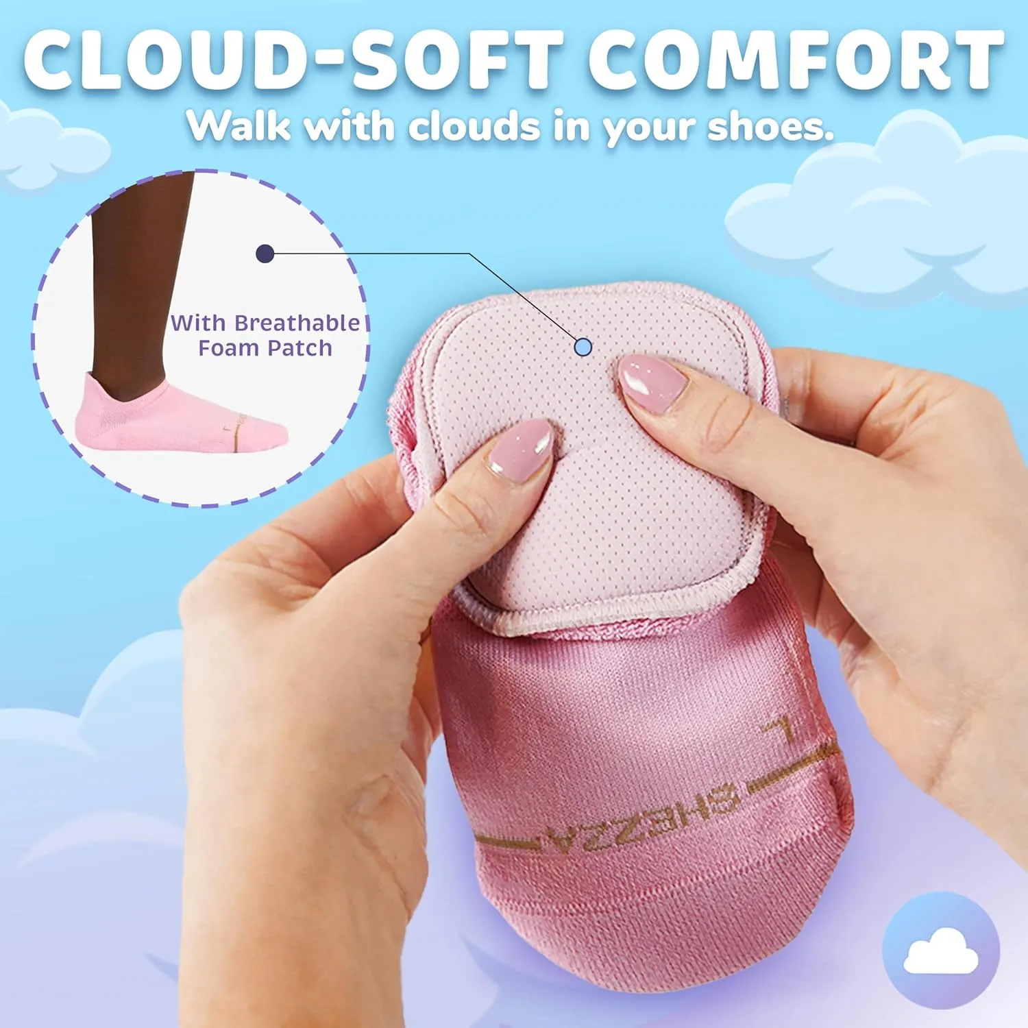 SHEZZA Anti-Blister Cushion Heel Padded Ankle Sock-Breathable,Comfortable-seen on TikTok
