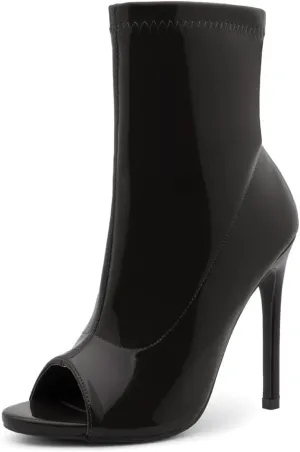 Shoe Land Chelsee Womens Peep Toe Ankle Booties Stiletto High Heel Dress Boots