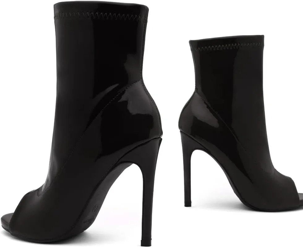 Shoe Land Chelsee Womens Peep Toe Ankle Booties Stiletto High Heel Dress Boots