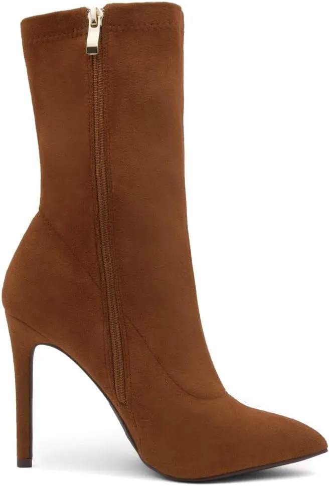 Shoe Land SLJessenie-L Women’s Pointed Toe Stiletto High Heel Ankle Booties Fashion Stretch Dress Boots