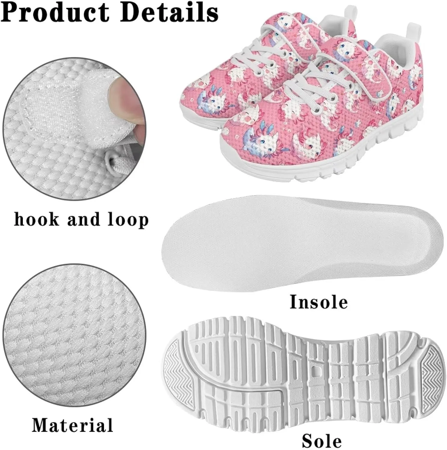 Showudesigns Kids Running Shoes for Girls Tennis School Shoes Boys Slip On Athletic Sneakers