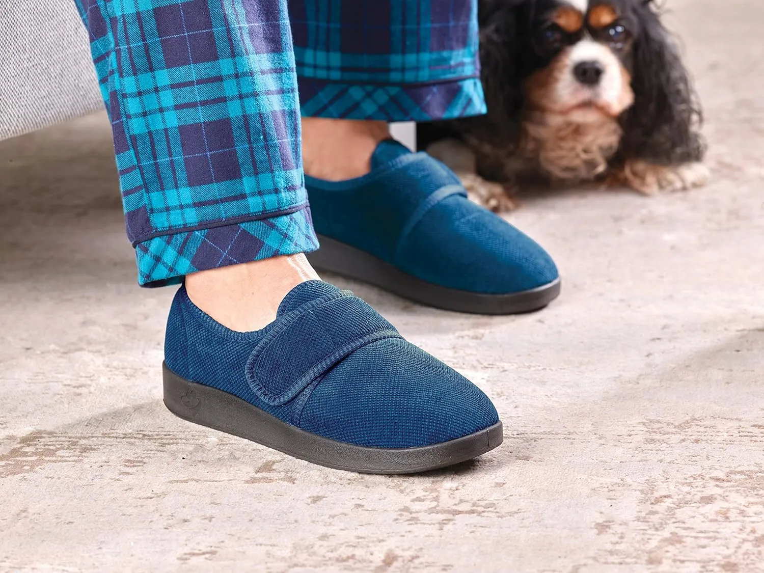 Silvert's Adaptive Clothing & Footwear Men’s Wide & Comfy Easy Closure Slippers for Seniors
