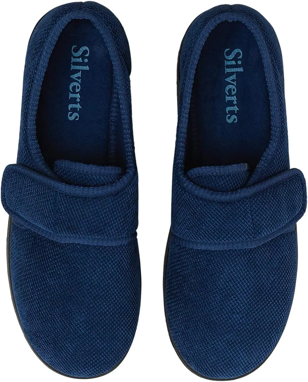 Silvert's Adaptive Clothing & Footwear Men’s Wide & Comfy Easy Closure Slippers for Seniors