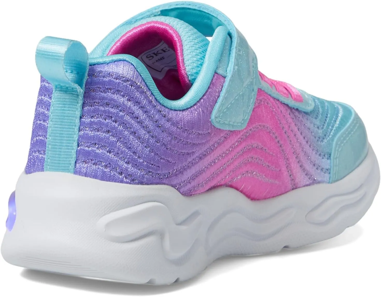 Skechers Girl's, S-Lights: Wavy Beams - Ombre Express Sneaker - Little Kid
