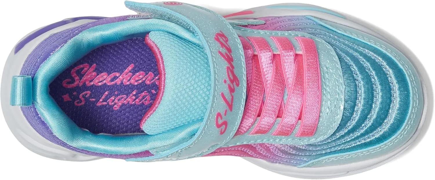 Skechers Girl's, S-Lights: Wavy Beams - Ombre Express Sneaker - Little Kid