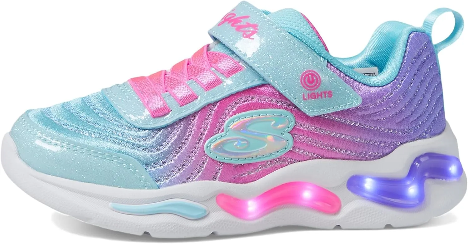Skechers Girl's, S-Lights: Wavy Beams - Ombre Express Sneaker - Little Kid