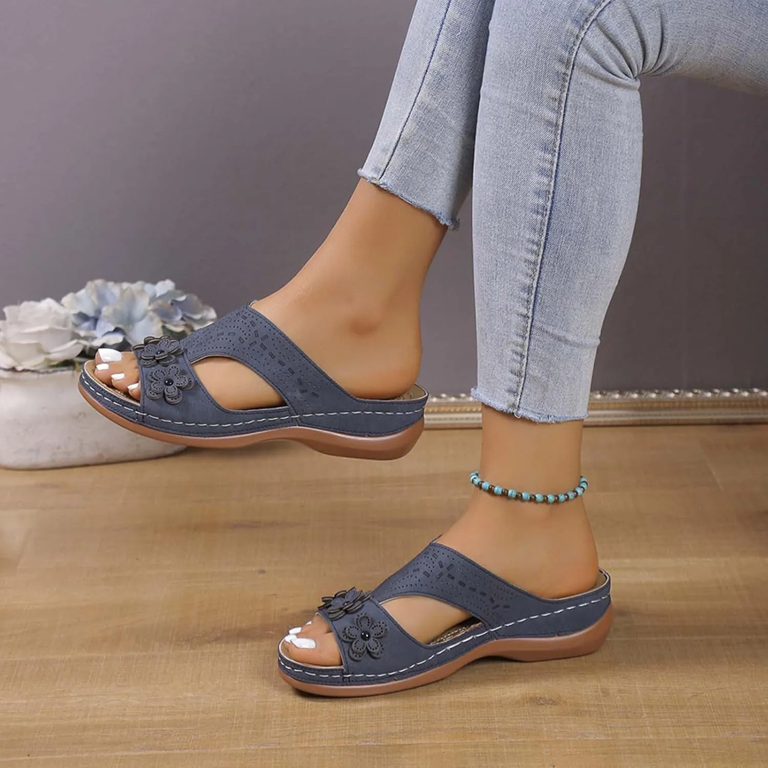 Slippers for Plantar Fasciitis for Women Orthopedic Flip Flops for Men with Arch Support Women Platform Sandals Ankle Strap Heels for Women Plantar Fasciitis Shoes Women Sandals Womens Strappy Heels