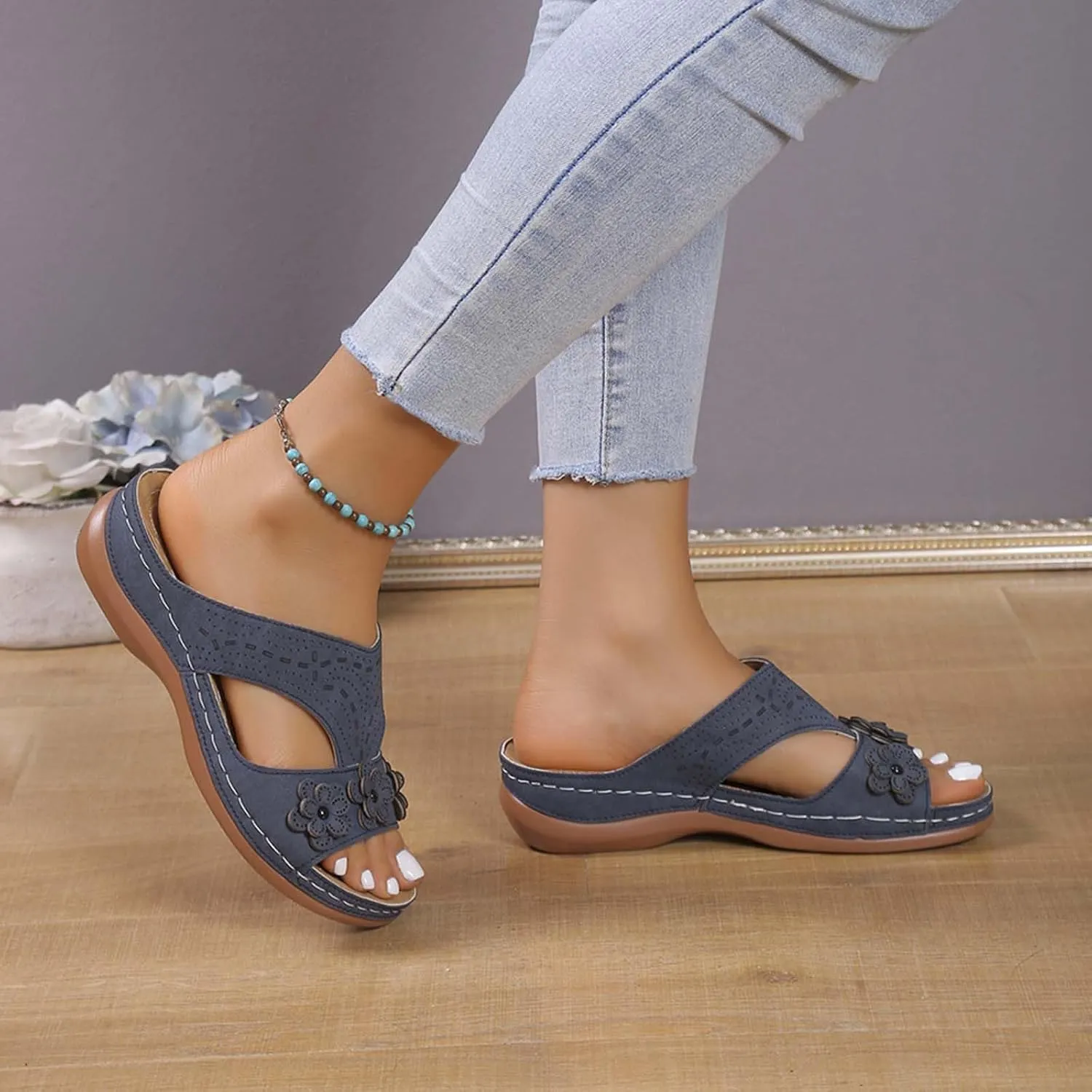 Slippers for Plantar Fasciitis for Women Orthopedic Flip Flops for Men with Arch Support Women Platform Sandals Ankle Strap Heels for Women Plantar Fasciitis Shoes Women Sandals Womens Strappy Heels