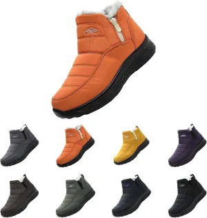 Snow Boots for Couples Waterproof Insulated Women's Warm Sheepskin-Lined Boots Men Winter Ankle Boots Slip-on Short Fur Lined Boot Comfort Orthopedic Fuzzy Thermal Booties Arch Support Shoes